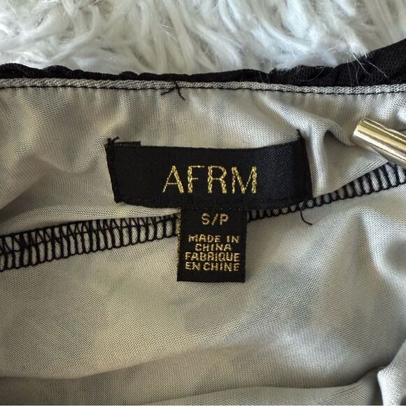 AFRM Signature Mesh Knit Shirred Bodycon Midi Party Dress Size S - Picture 9 of 11